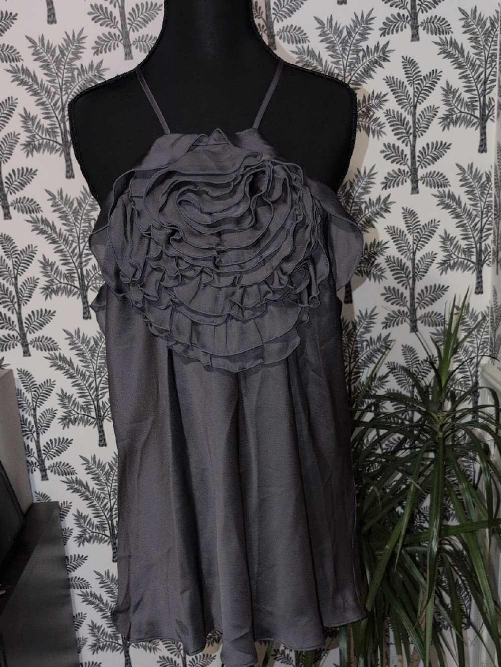 Violet & Claire Black Satin Labelled Evening Top